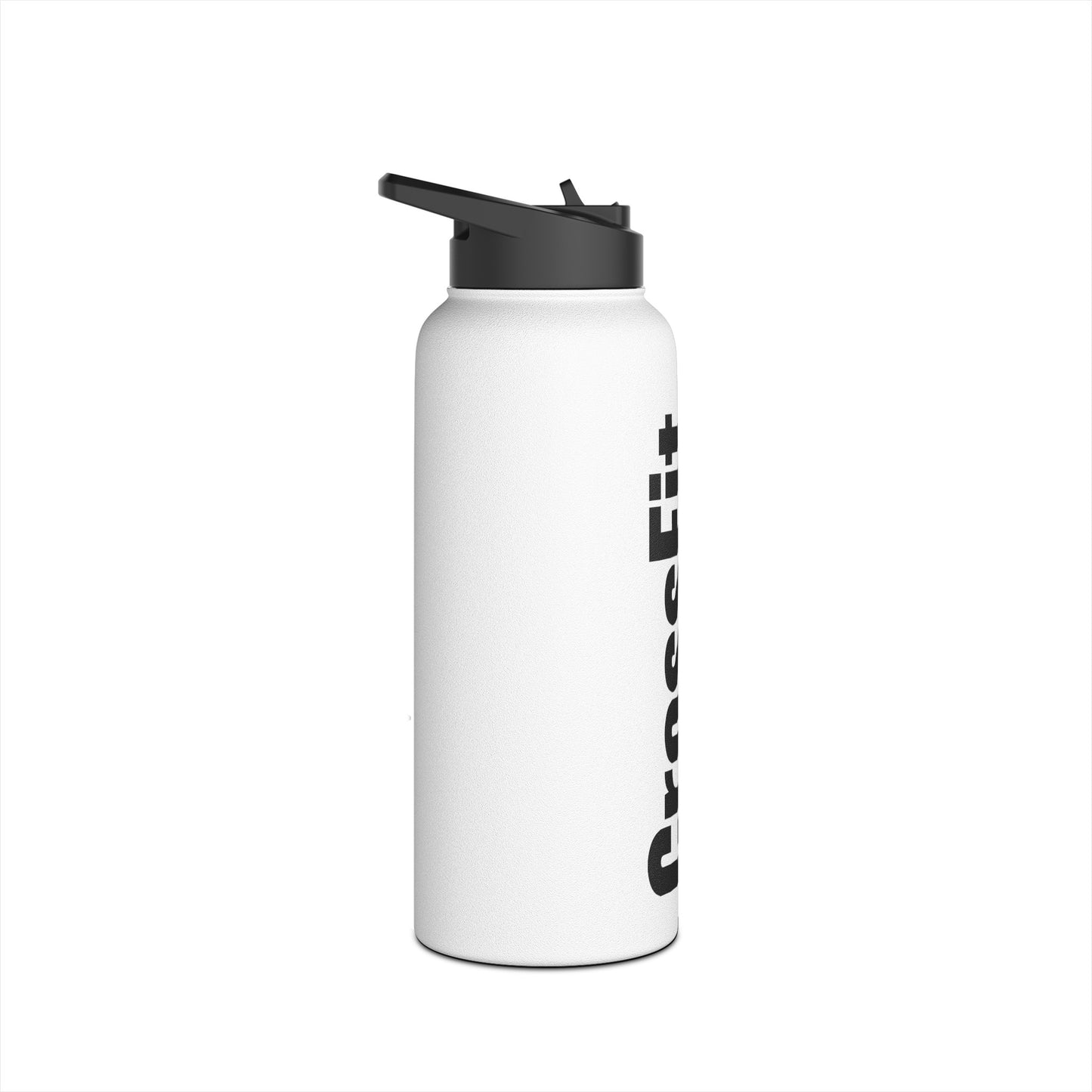 CFW Black Logo Stainless Steel Water Bottle, Standard Lid