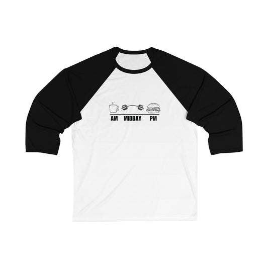 AM - MIDDAY - PM Unisex 3\4 Sleeve Baseball Tee