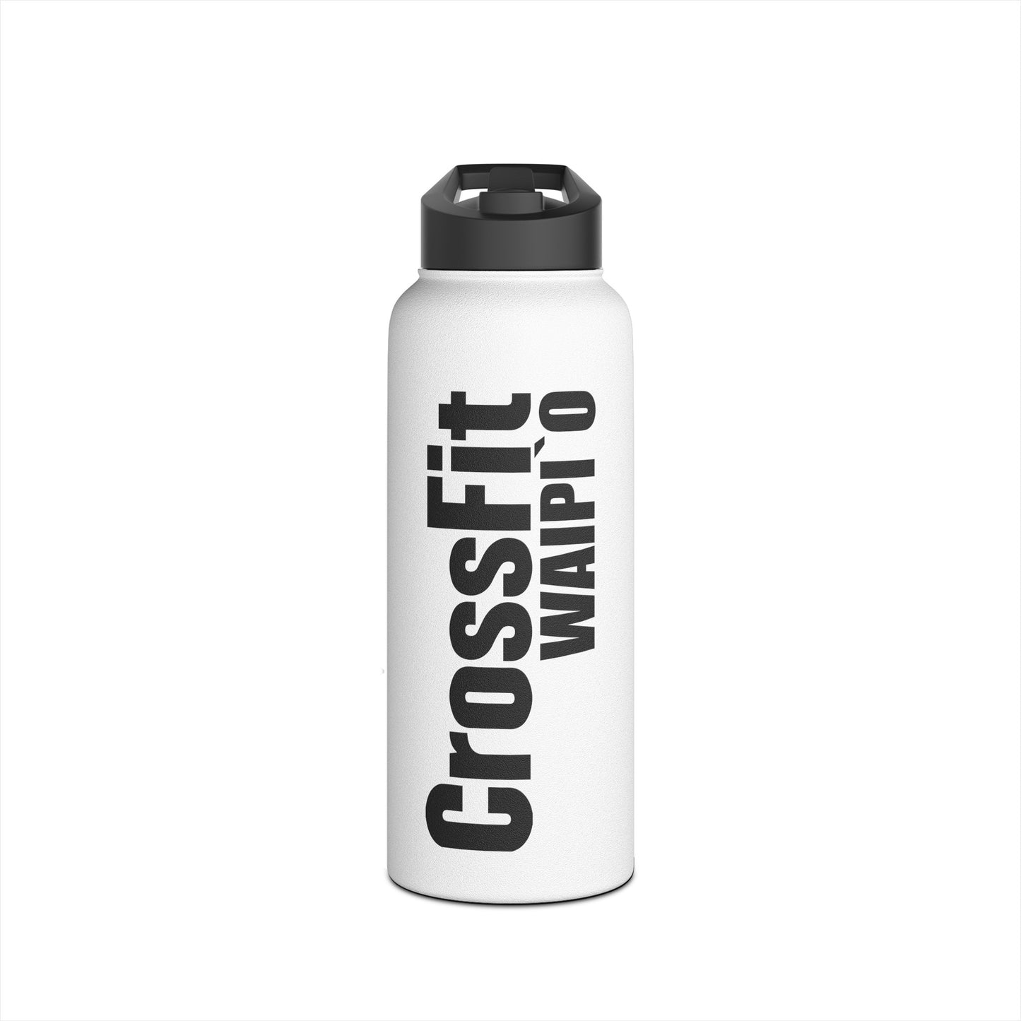 CFW Black Logo Stainless Steel Water Bottle, Standard Lid